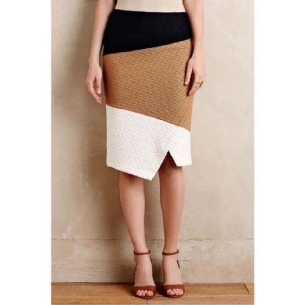 HD in Paris Anthropologie Asymmetrical Pencil Skirt Size 0 Colorblock